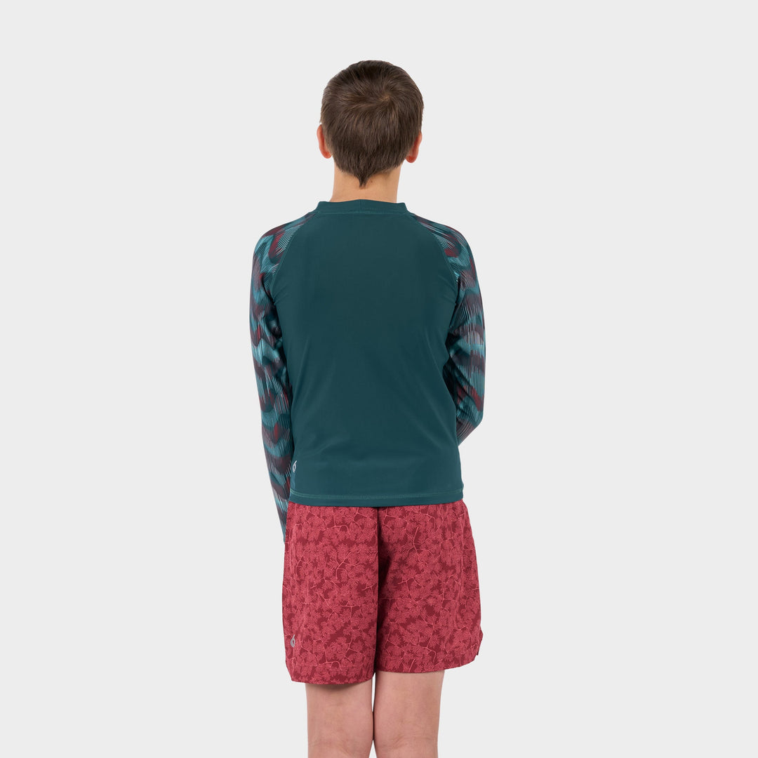 Slater Long Sleeve Sun Shirt - Deep Teal - Back