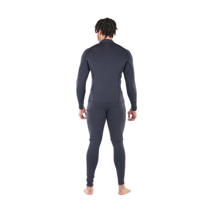 Jericho Long Sleeve Neoprene Top — Black Heather (4)#colour_black-heather