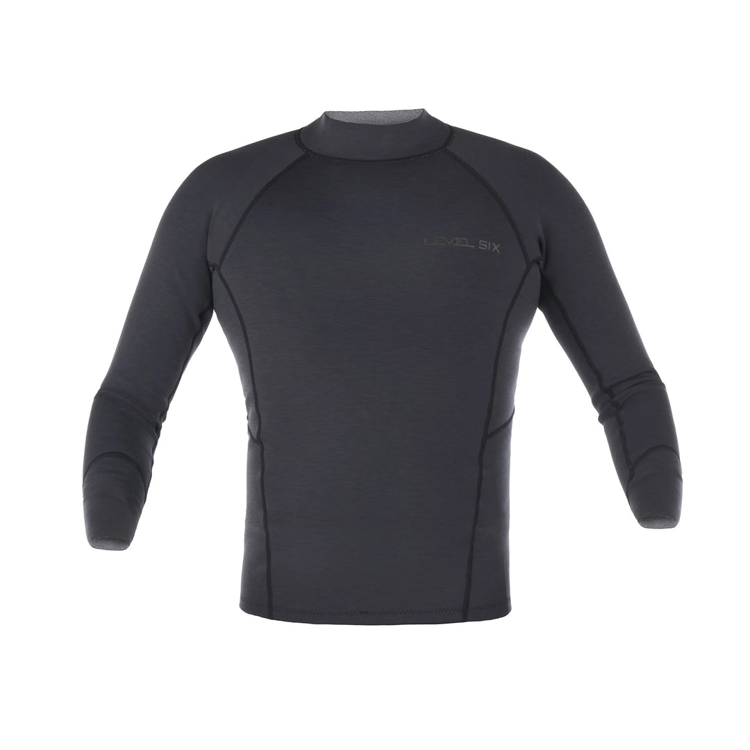 Jericho Long Sleeve Neoprene Top — Black Heather, front#colour_black-heather
