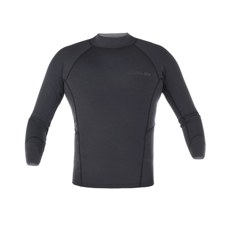 Jericho Long Sleeve Neoprene Top — Black Heather, front#colour_black-heather