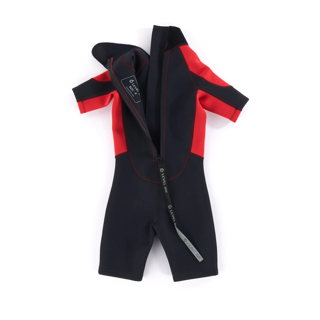 Child Shorty - Neoprene Wetsuit — Red / Black (3)#colour_red-black