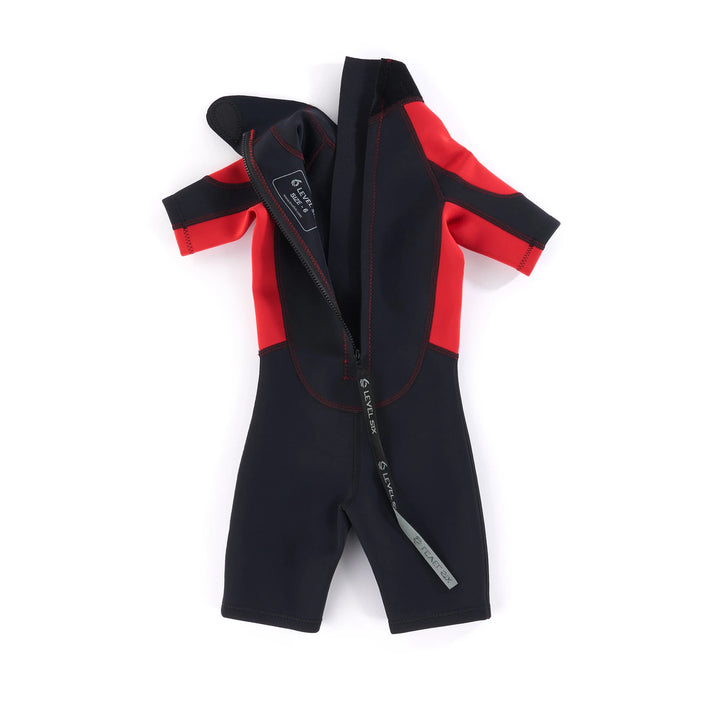 Child Shorty - Neoprene Wetsuit — Red / Black (3)#colour_red-black