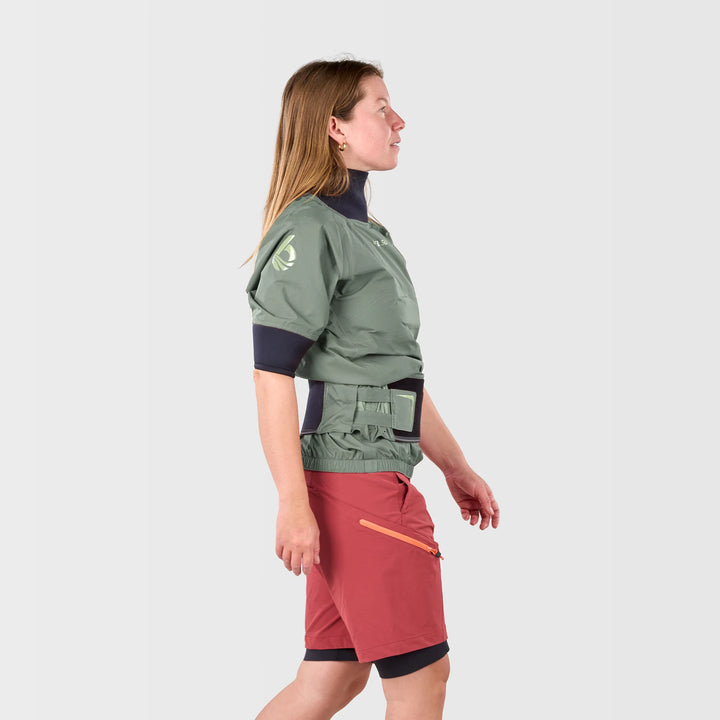 Solstice Womens Semi-Dry Top Exhaust Lite — Basil (4)#colour_basil