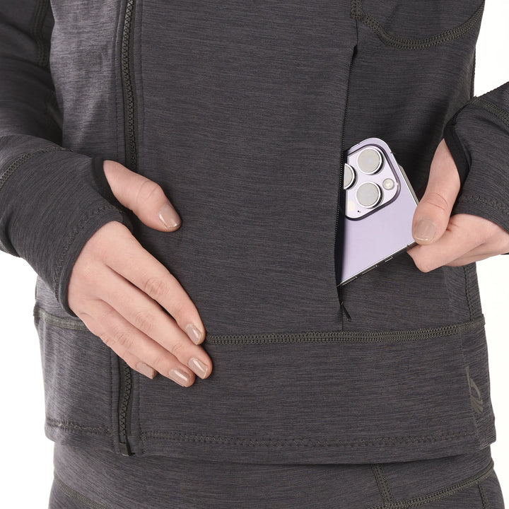 Sombrio Neoprene Hoody — Black Heather (4)#colour_black-heather
