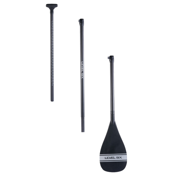3-Piece Carbon Paddle With Fibreglass Teardrop Blade — Silver